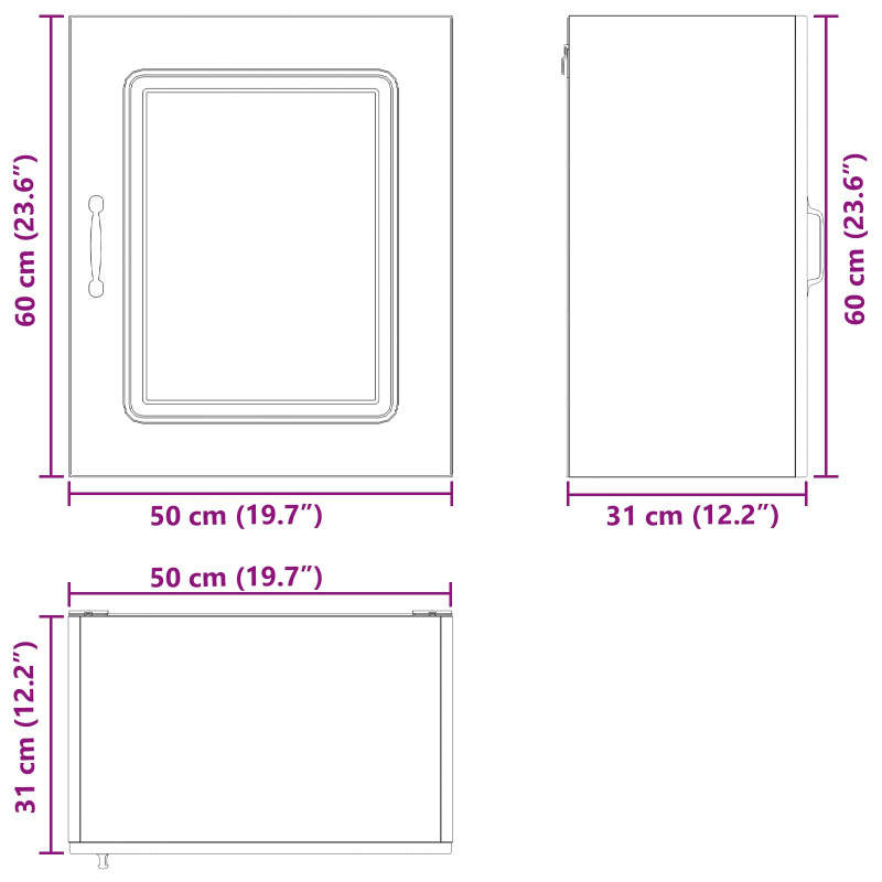 Szafka kuchenna Kalmar 2 pcs Czarny Dąb 50 x 31 x 60 cm