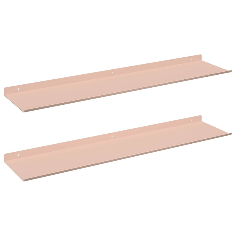 Półka wisząca 2 pcs Różowy 80 x 18 x 2,5 cm Stal