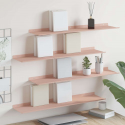 Półka wisząca 4 pcs Różowy 80 x 18 x 2,5 cm Stal