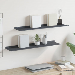 Półka wisząca 2 pcs Antracyt 80 x 18 x 2,5 cm Stal