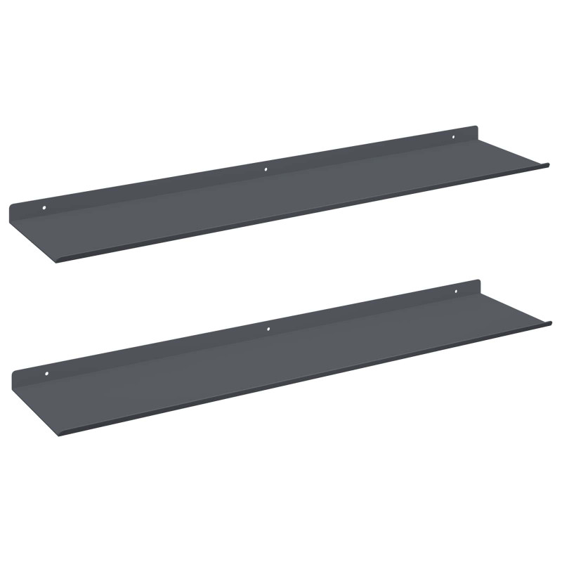 Półka wisząca 2 pcs Antracyt 80 x 18 x 2,5 cm Stal