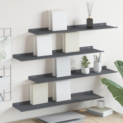 Półka wisząca 4 pcs Antracyt 80 x 18 x 2,5 cm Stal