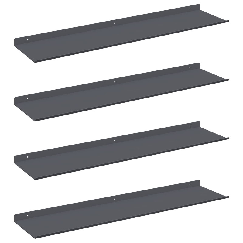 Półka wisząca 4 pcs Antracyt 80 x 18 x 2,5 cm Stal