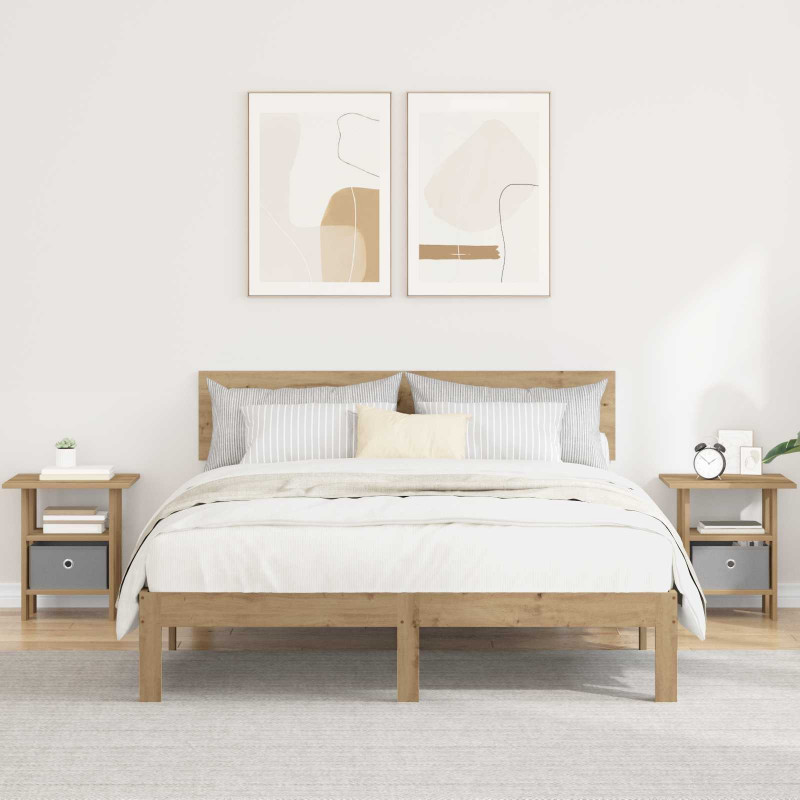 Stolik nocny z szufladą 2 pcs Dąb rzemieślniczy 41 x 40 x 45 cm