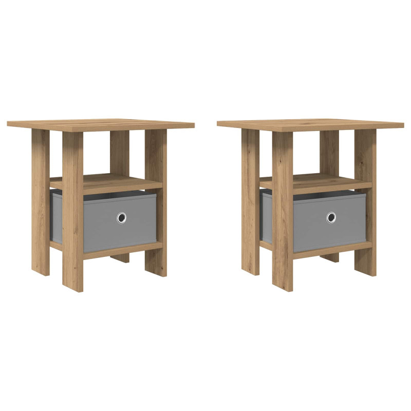 Stolik nocny z szufladą 2 pcs Dąb rzemieślniczy 41 x 40 x 45 cm