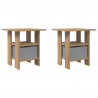 Stolik nocny z szufladą 2 pcs Dąb rzemieślniczy 41 x 40 x 45 cm
