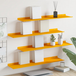 Półka wisząca 4 pcs Musztardowy Żółty 80 x 18 x 2,5 cm Stal