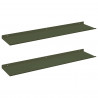 Półka wisząca 2 pcs Zielony oliwkowy 80 x 18 x 2,5 cm Stal
