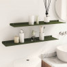 Półka wisząca 2 pcs Zielony oliwkowy 80 x 18 x 2,5 cm Stal