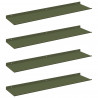 Półka wisząca 4 pcs Zielony oliwkowy 80 x 18 x 2,5 cm Stal