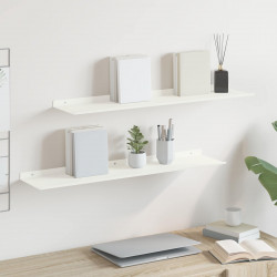 Półka wisząca 2 pcs Biały 80 x 18 x 2,5 cm Stal