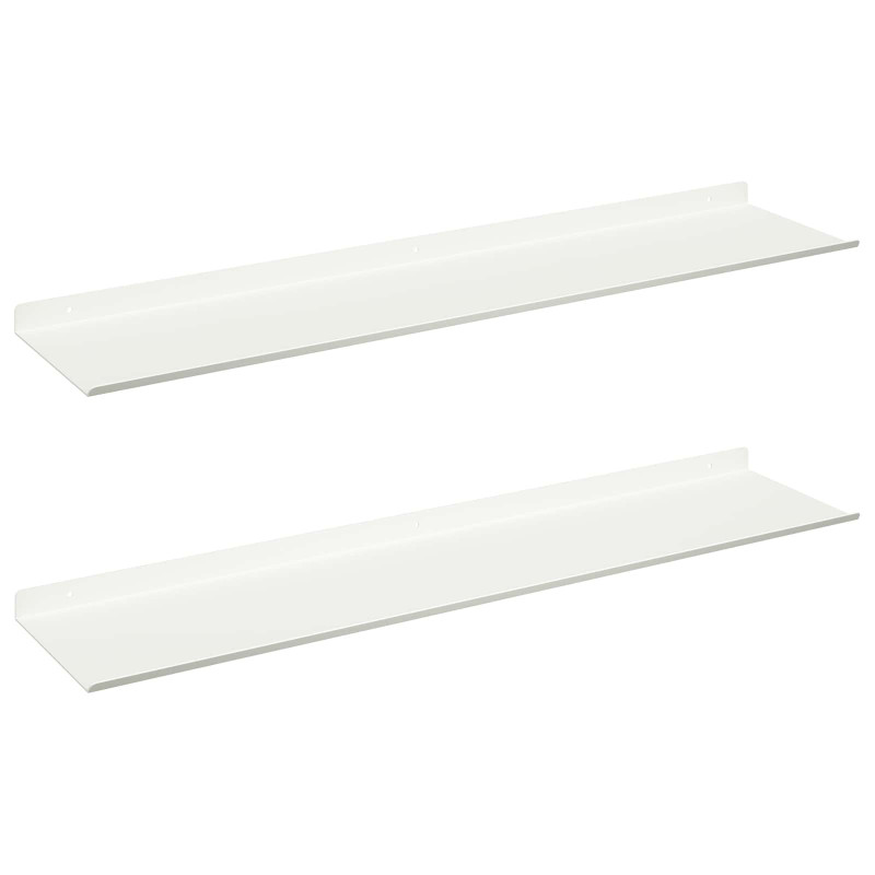 Półka wisząca 2 pcs Biały 80 x 18 x 2,5 cm Stal