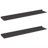 Półka wisząca 2 pcs Czarny 100 x 18 x 2,5 cm Stal