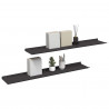 Półka wisząca 2 pcs Czarny 100 x 18 x 2,5 cm Stal