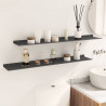 Półka wisząca 2 pcs Czarny 100 x 18 x 2,5 cm Stal