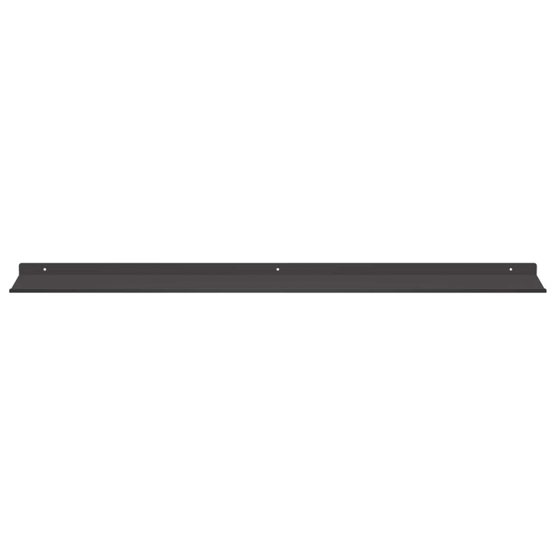 Półka wisząca 2 pcs Czarny 100 x 18 x 2,5 cm Stal
