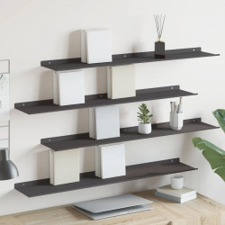 Półka wisząca 4 pcs Czarny 100 x 18 x 2,5 cm Stal