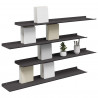 Półka wisząca 4 pcs Czarny 100 x 18 x 2,5 cm Stal