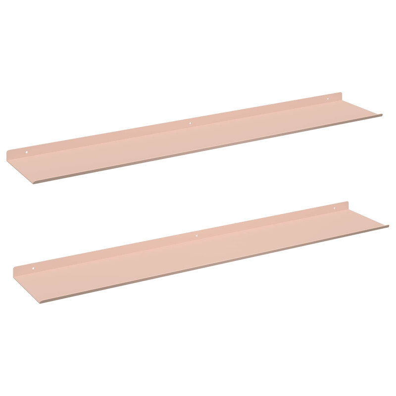 Półka wisząca 2 pcs Różowy 100 x 18 x 2,5 cm Stal