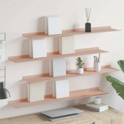 Półka wisząca 4 pcs Różowy 100 x 18 x 2,5 cm Stal