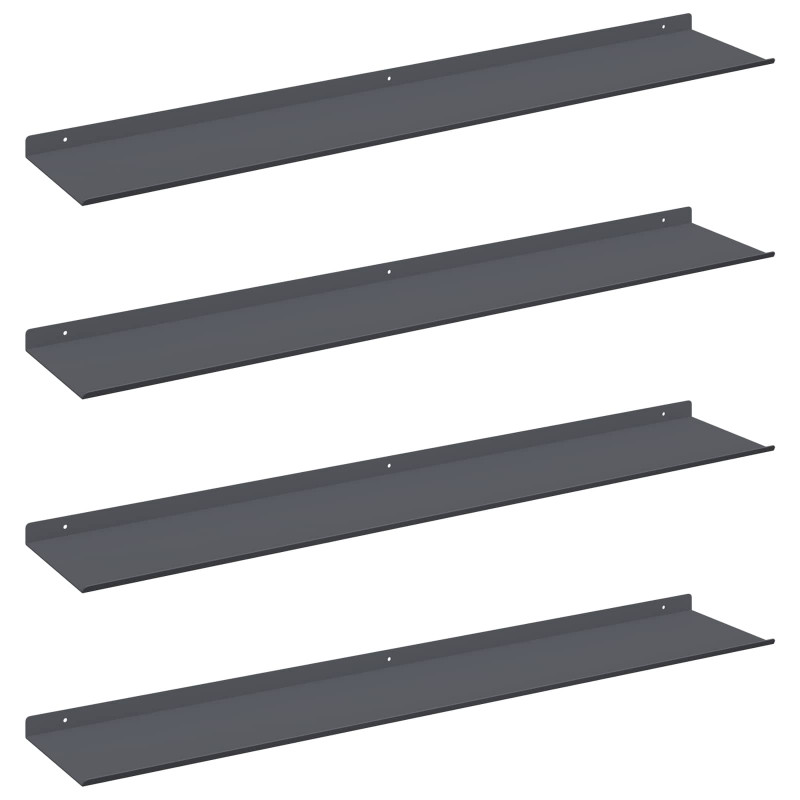 Półka wisząca 4 pcs Antracyt 100 x 18 x 2,5 cm Stal