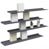 Półka wisząca 4 pcs Antracyt 100 x 18 x 2,5 cm Stal