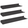 Półka wisząca 3 pcs Czarny 40 x 9 x 2,5 cm Stal