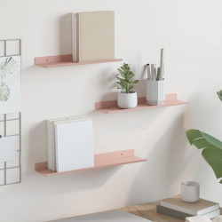 Półka wisząca 3 pcs Różowy 40 x 9 x 2,5 cm Stal