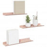Półka wisząca 3 pcs Różowy 40 x 9 x 2,5 cm Stal