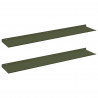 Półka wisząca 2 pcs Zielony oliwkowy 100 x 18 x 2,5 cm Stal