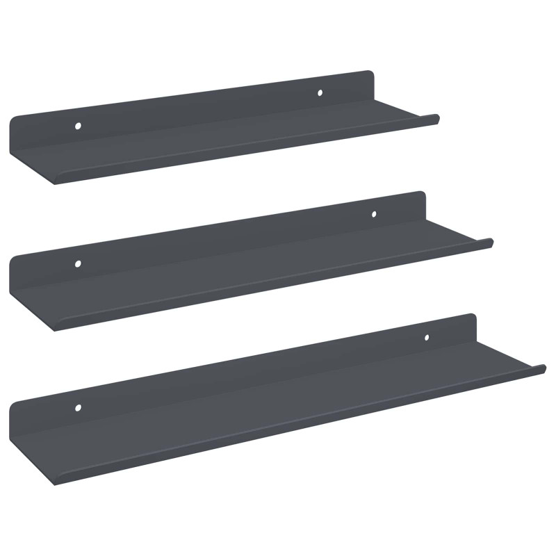 Półka wisząca 3 pcs Antracyt 40 x 9 x 2,5 cm Stal