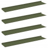Półka wisząca 4 pcs Zielony oliwkowy 100 x 18 x 2,5 cm Stal