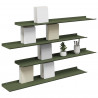 Półka wisząca 4 pcs Zielony oliwkowy 100 x 18 x 2,5 cm Stal