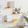 Półka wisząca 3 pcs Musztardowy Żółty 40 x 9 x 2,5 cm Stal