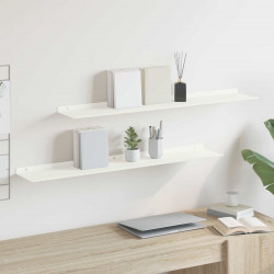 Półka wisząca 2 pcs Biały 100 x 18 x 2,5 cm Stal