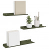 Półka wisząca 3 pcs Zielony oliwkowy 40 x 9 x 2,5 cm Stal