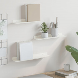 Półka wisząca 3 pcs Biały 40 x 9 x 2,5 cm Stal