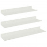 Półka wisząca 3 pcs Biały 40 x 9 x 2,5 cm Stal