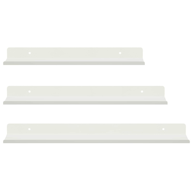 Półka wisząca 3 pcs Biały 40 x 9 x 2,5 cm Stal