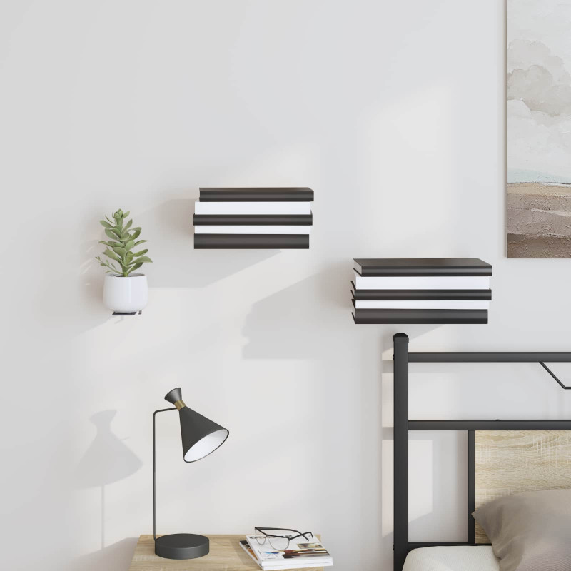 Niewidoczna Pływająca Półka 4 pcs Czarny 6 x 11 x 6,5 cm
