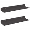 Półka wisząca 2 pcs Czarny 30 x 9 x 2,5 cm Stal