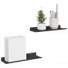 Półka wisząca 2 pcs Czarny 30 x 9 x 2,5 cm Stal