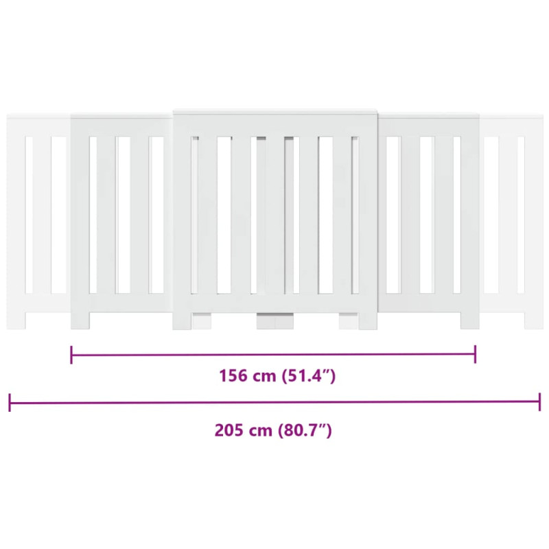 Osłona na grzejnik, biała, 205x21,5x83,5 cm