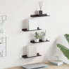 Półka wisząca 4 pcs Czarny 30 x 9 x 2,5 cm Stal
