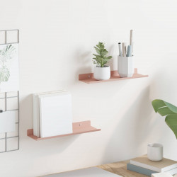 Półka wisząca 2 pcs Różowy 30 x 9 x 2,5 cm Stal