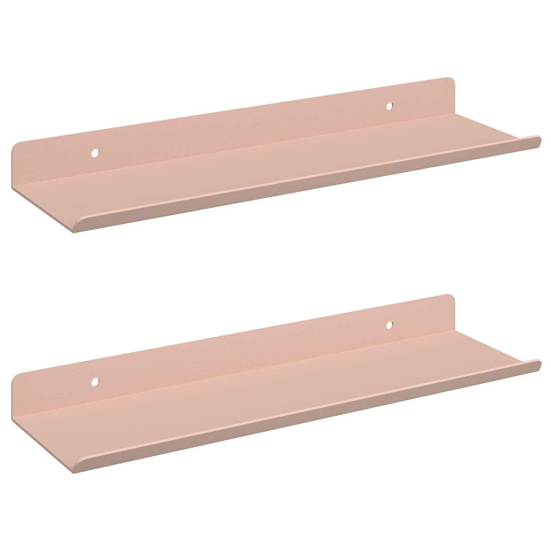 Półka wisząca 2 pcs Różowy 30 x 9 x 2,5 cm Stal