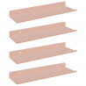 Półka wisząca 4 pcs Różowy 30 x 9 x 2,5 cm Stal