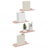Półka wisząca 4 pcs Różowy 30 x 9 x 2,5 cm Stal
