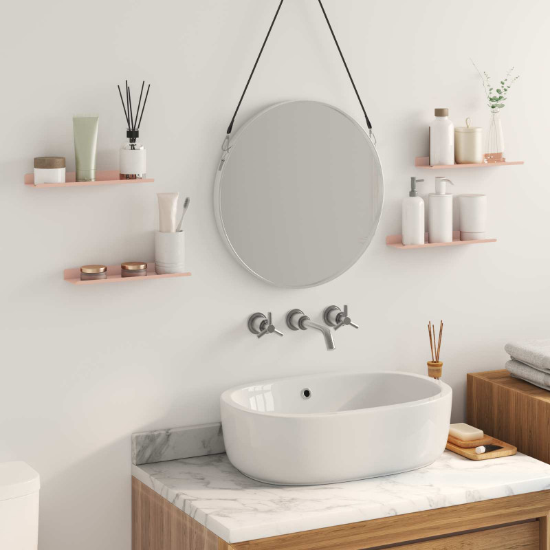 Półka wisząca 4 pcs Różowy 30 x 9 x 2,5 cm Stal