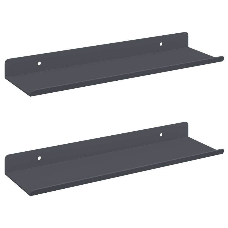 Półka wisząca 2 pcs Antracyt 30 x 9 x 2,5 cm Stal